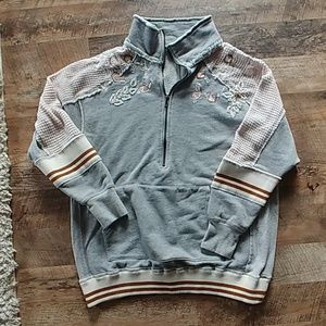 Gimmicks Embellished Half Zip Sweatshirt